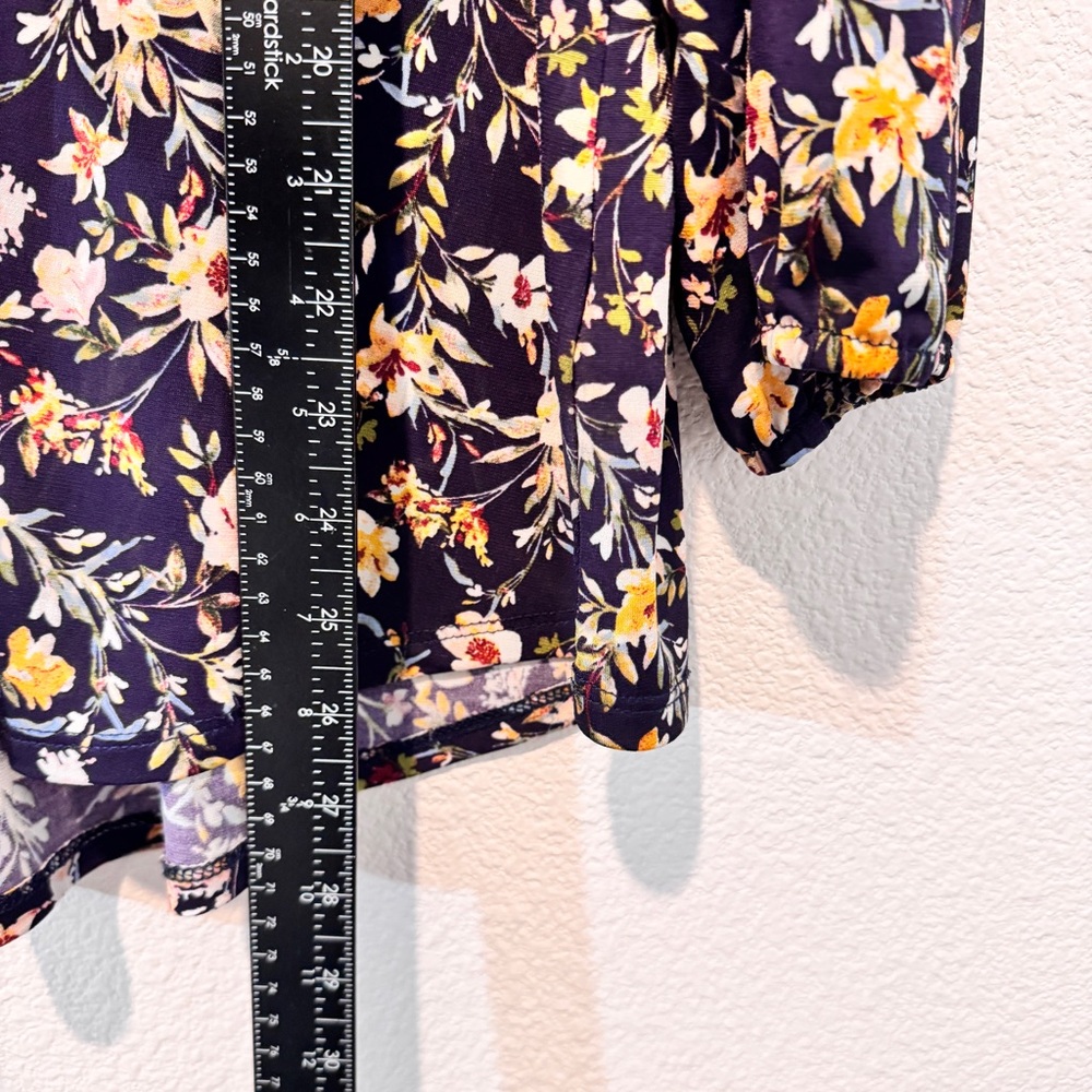 Two by Vince Camuto Floral Boho Blouse Navy Romantic Cottagecore XXL - Picture 8 of 9